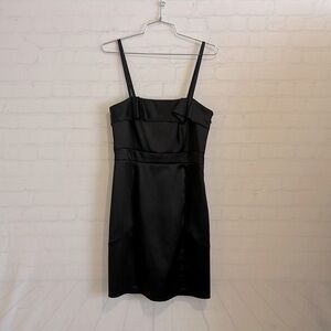 BCBG Little Black Satin Cocktail Dress Size 8